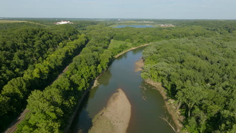 flyover meramec river at castlewood park in st