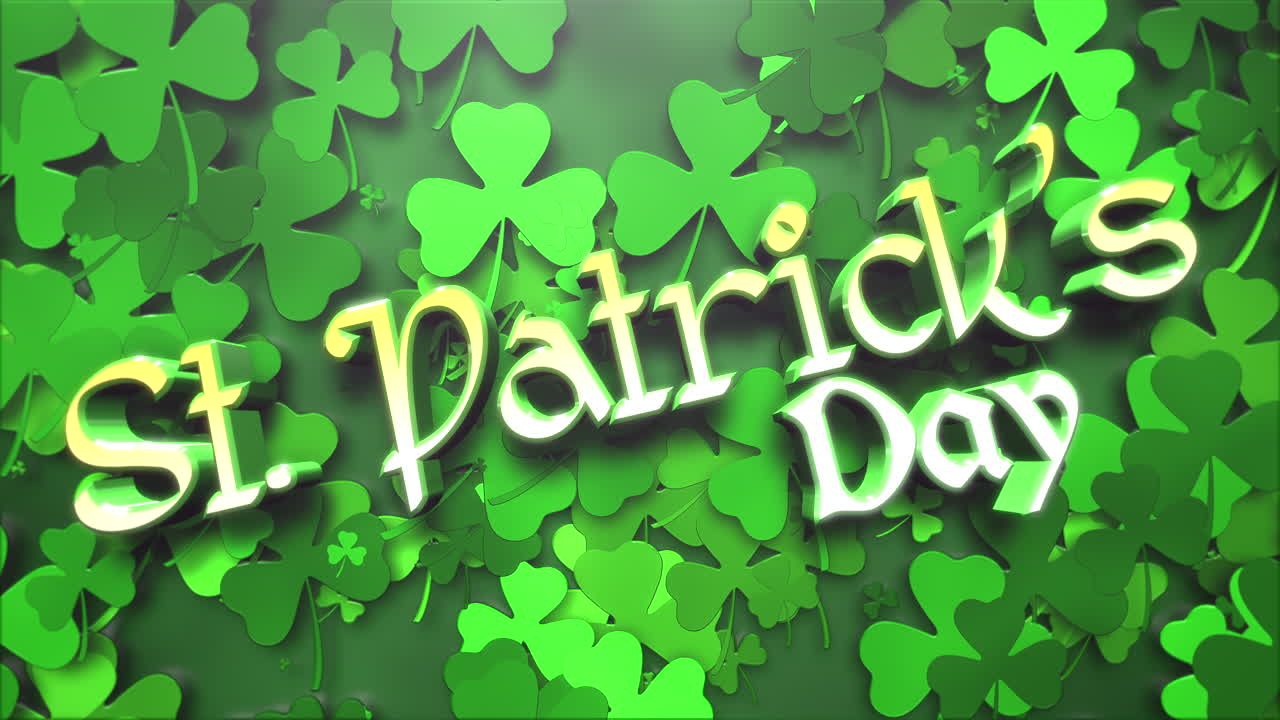St Patrick Day on green Irish shamrocks pattern