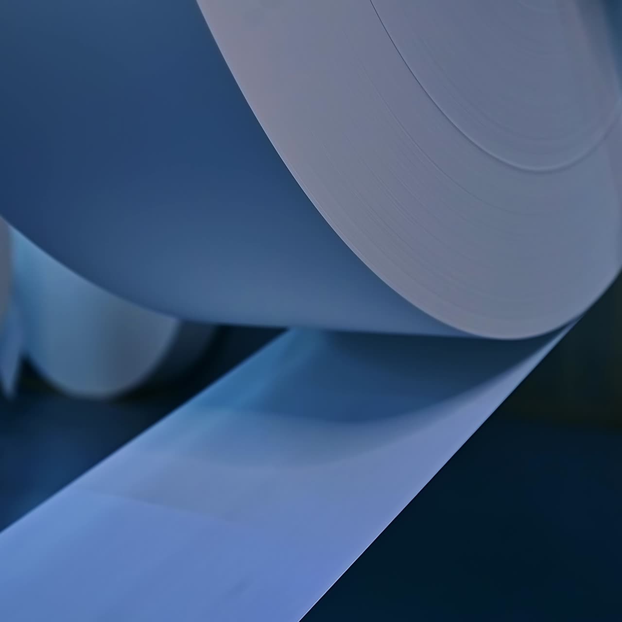 Beginning of the production for making diapers. Factory automated mechanism