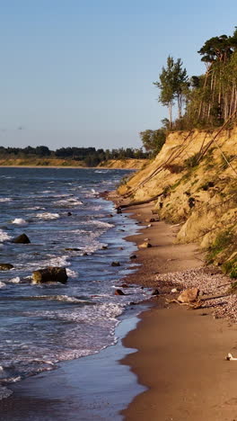 coastal erosion at sunset beach