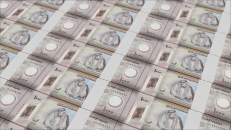 1000-Dirham-Banknoten-Der-Vereinigten-Arabischen-Emirate,-Gedruckt-Von-Einer-Geldpresse