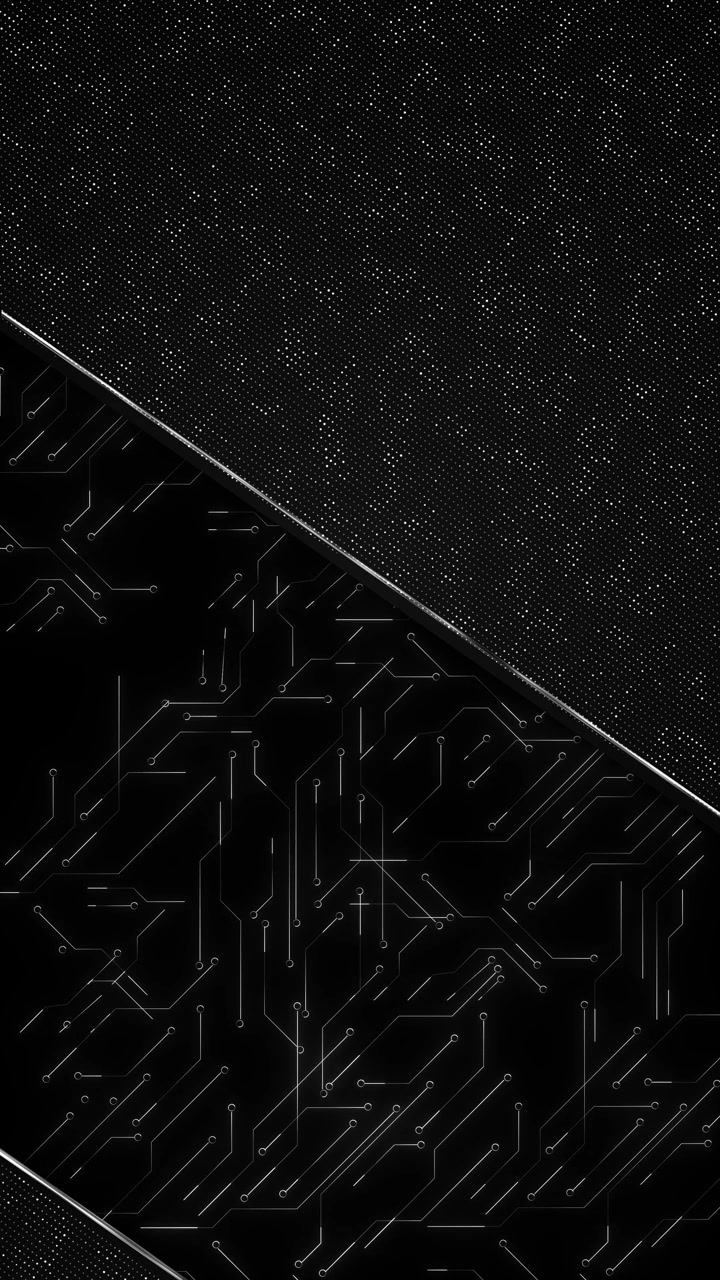 Dark electronic circuit board visual silver line traces mesh area angled panel layout clean tech