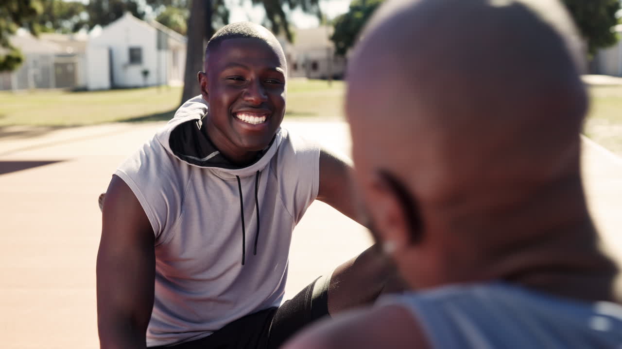 Two men exercising outdoors