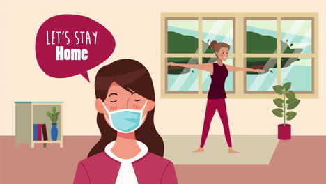 campaña de quedarse en casa con mujeres en livignroom