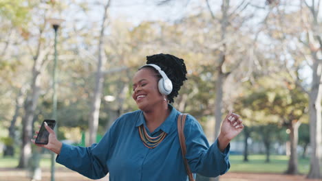 african business woman, headphones