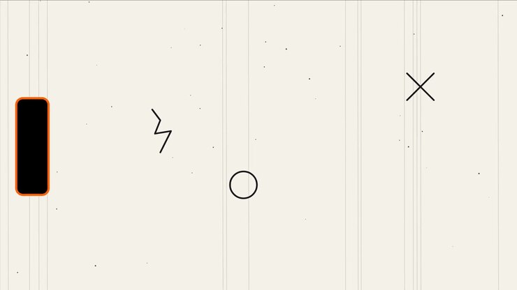 Abstract Minimalist Animation with Geometric Shapes and Vintage Film Texture