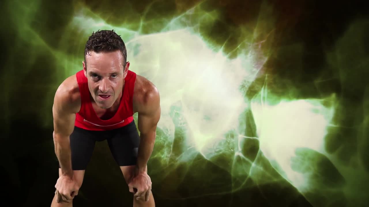 animación de un deportista descansando sobre senderos ligeros