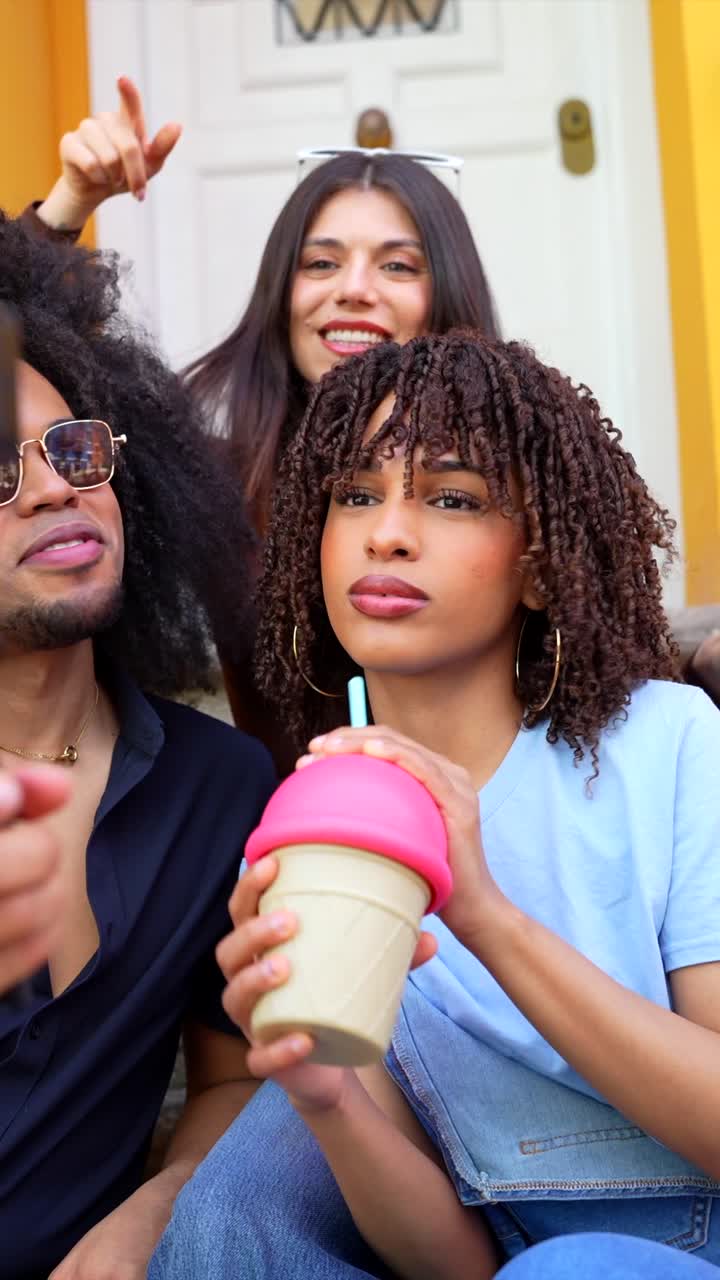Group of friends enjoying an ice cream
