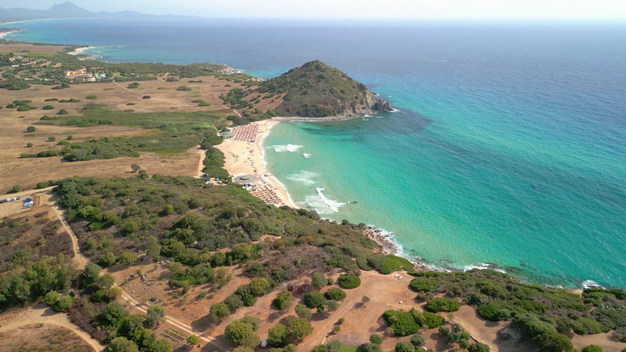 Spiaggia di Cala Monte Turno aerial views of the beach entering Denia Italy