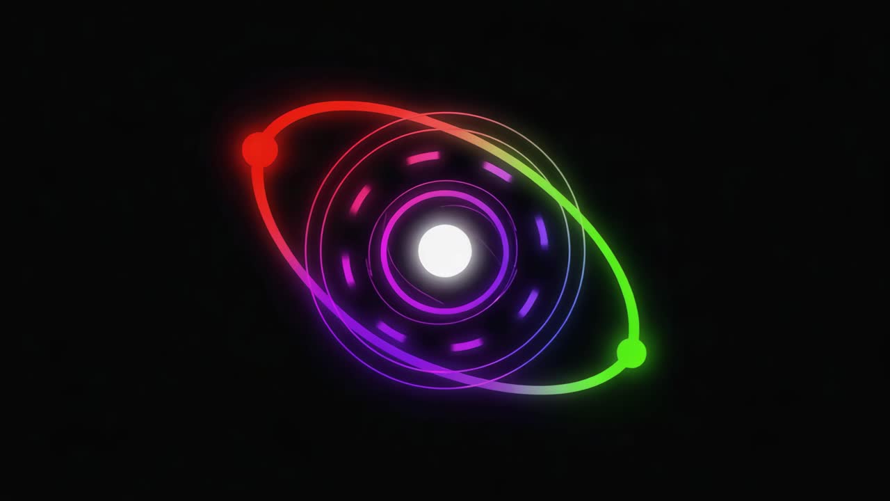 Neon Light Eye Atom Orbit