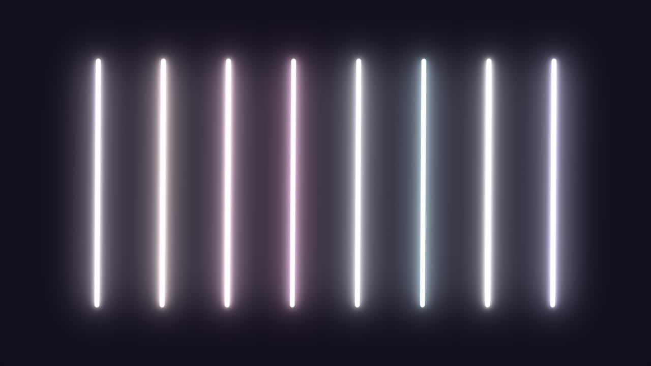 Nahtlose Endlosschleife pulsierender Pastell-Neon-Lichtbalken
