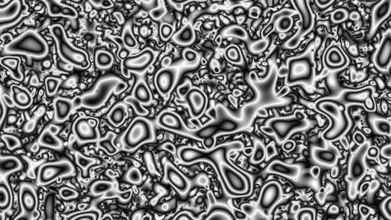 bloques cuadrados en movimiento, animación de la transformación de la superficie de fondo negro a blanco, bloques abstractos de fondo, miles de bloques moviéndose en un cuadrado, formas cuadradas que causan fatiga visual.