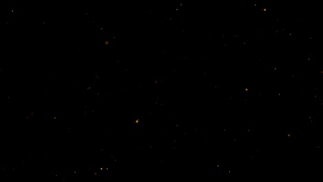 beautiful gold shimmering particles loop background. bokeh particles on black background. glitter gust particles