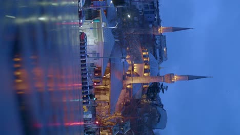 nighttime reflection of a mosque in turkey