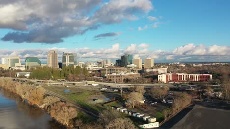 sacramento california aerial skyline view