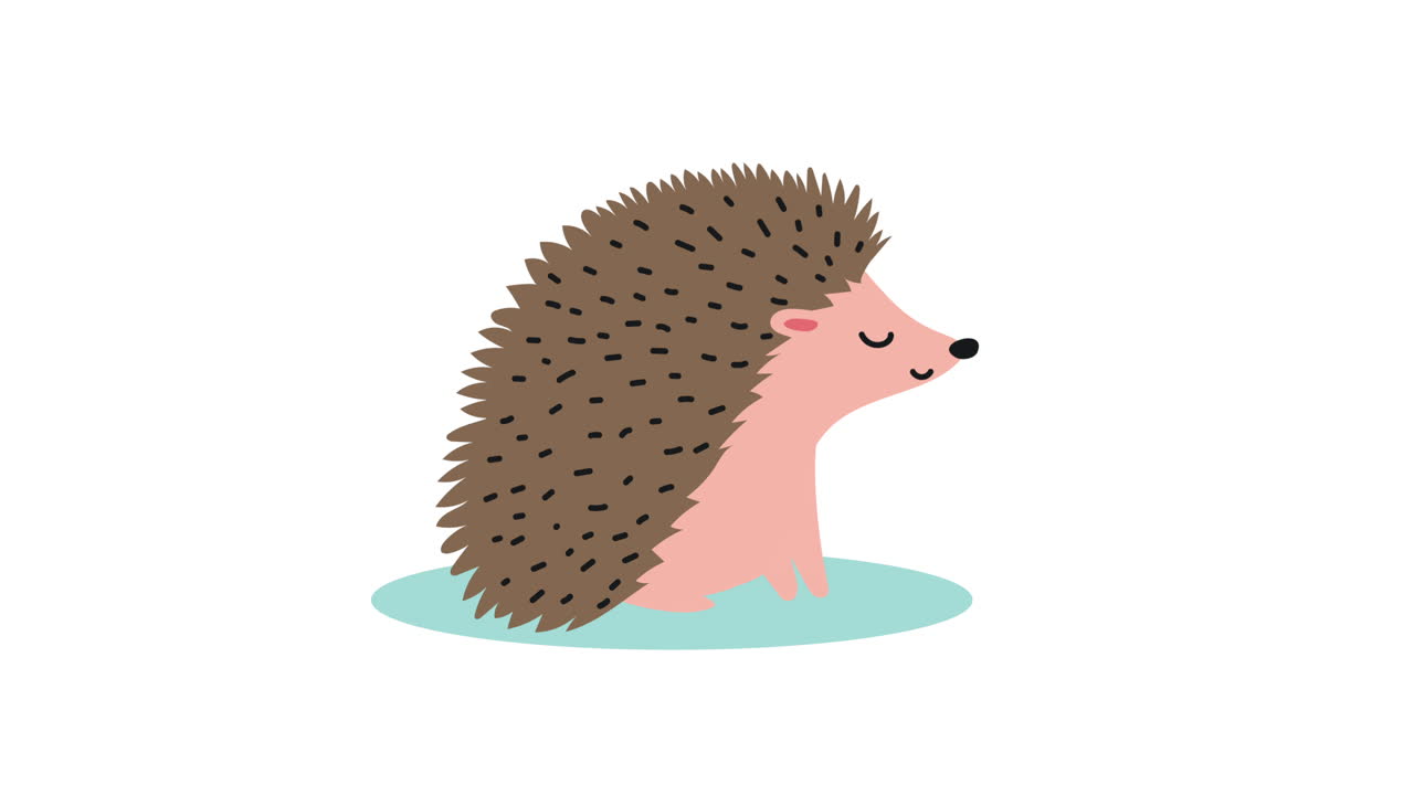 animazione di personaggi animali purcopine carini