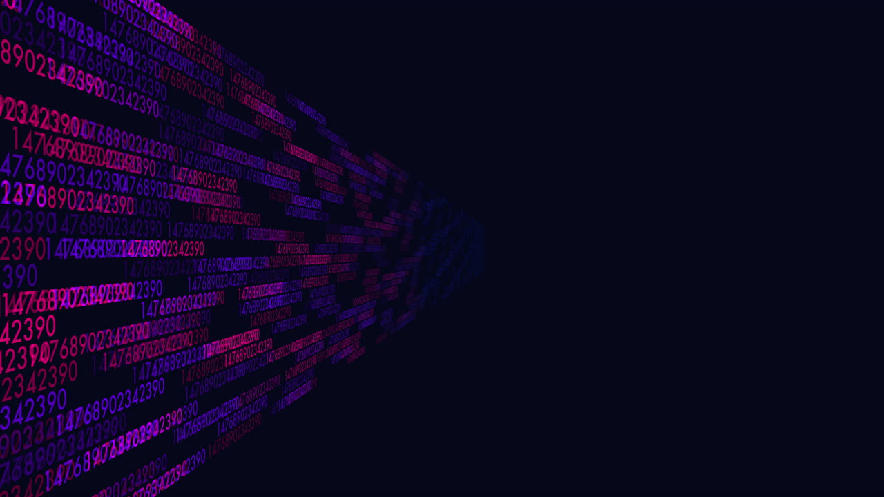Matrix pattern with numbers on black space