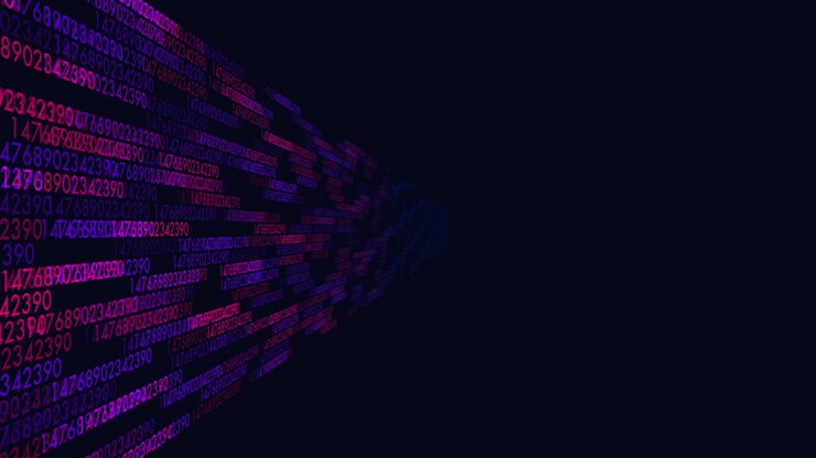 Matrixmuster mit Zahlen auf schwarzem Hintergrund