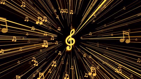 notas de oro. animación en bucle