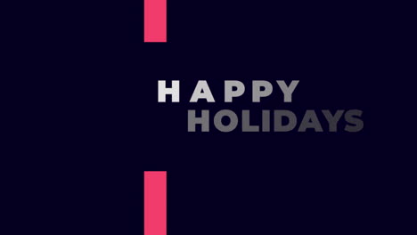 happy holidays text with red lines on black gradient