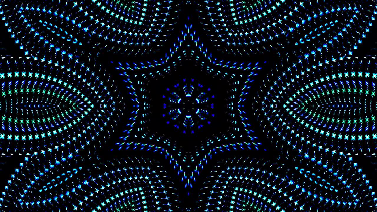 patrón de kaleidoscopio abstracto con colores completos. mandala mágica. 4k