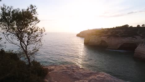 aerial vista of benagil coastline in the portuguese algarve region