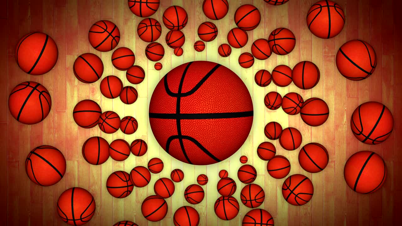 바구니 공 애니메이션, 렌더링, 배경, 루프