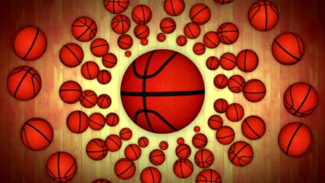 basket balls animation, rendering, background, loop