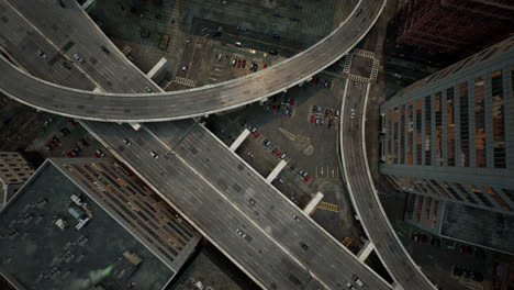 Aerial-view-of-New-York-downtown-building-roofs