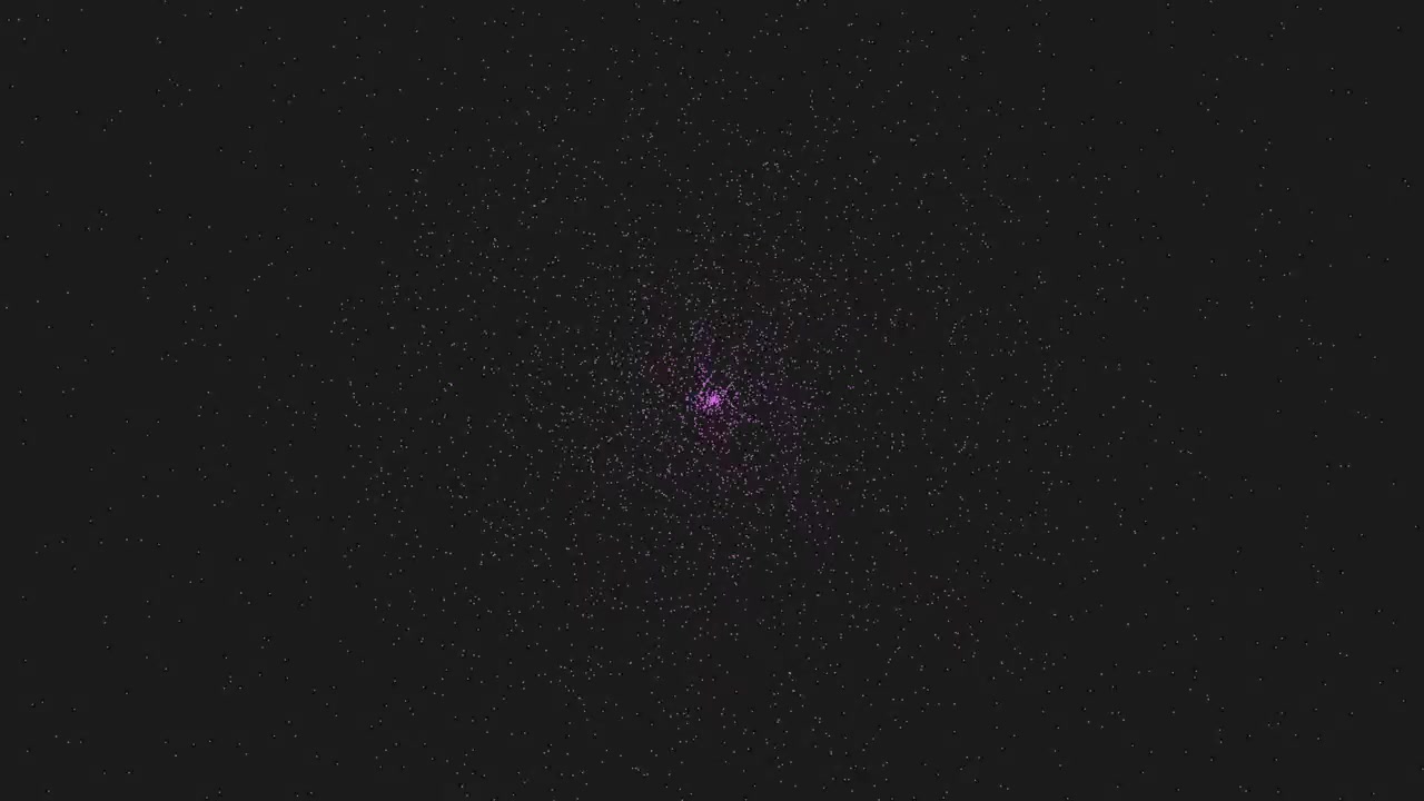 Dark and deep galaxy with neon rainbow dust in dark hole