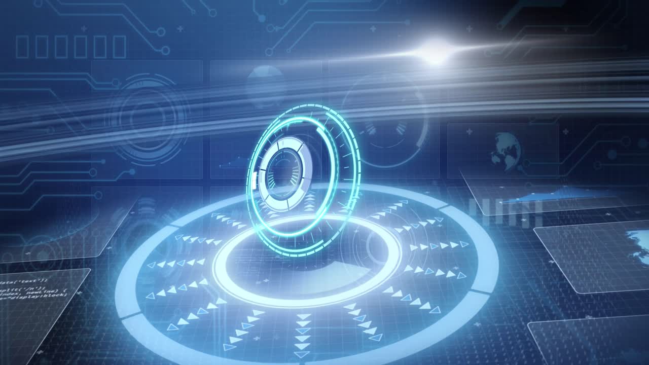 디지털 화면을 통해 스캔 및 데이터 처리 스 ⁇ 의 애니메이션