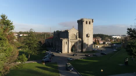 wonderful medieval church architecture aerial view