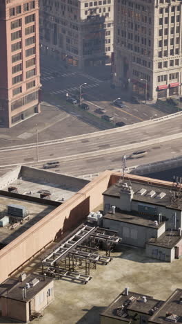 city rooftop view with traffic