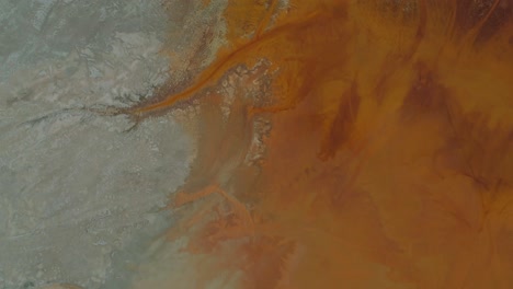 Aerial-shot-of-the-wet-lands-in-Riotinto