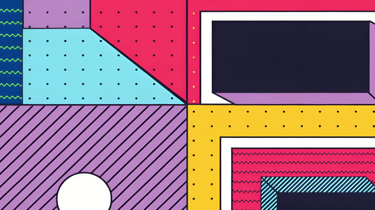 Vibrant Abstract Geometric Pattern in Retro Style