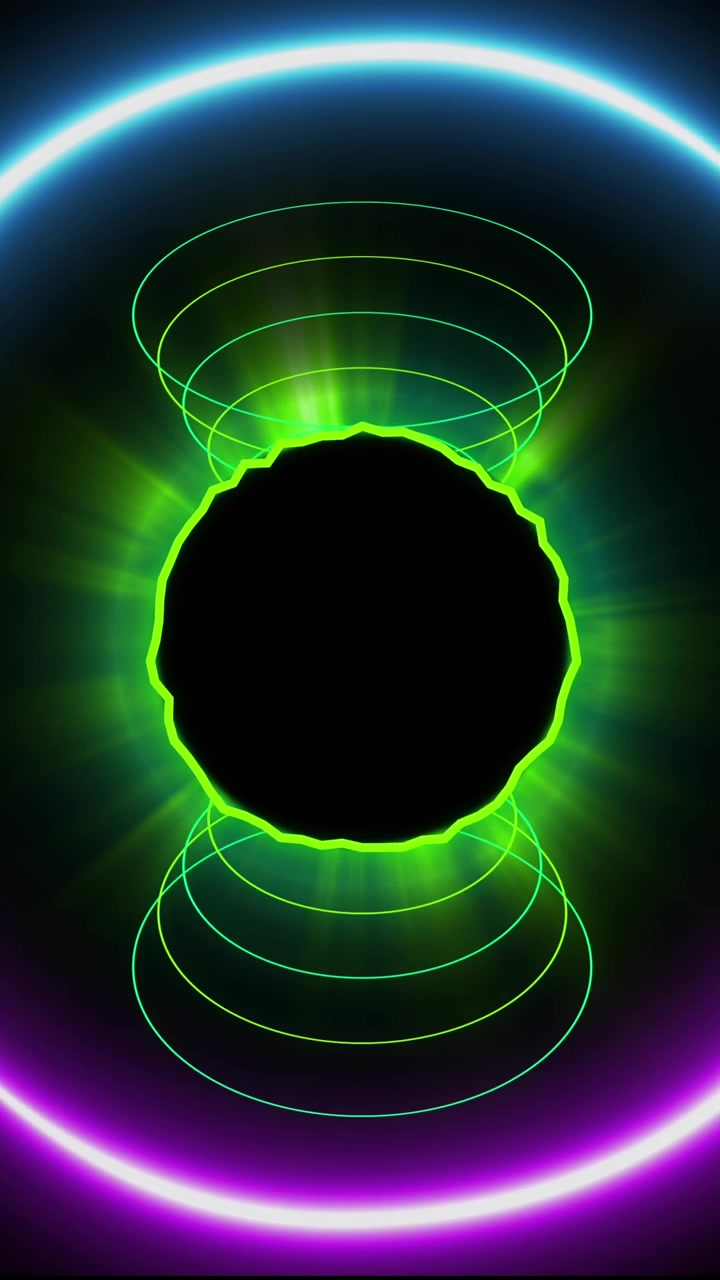 Animazione di linee al neon su un globo verde luminoso con connessioni, su sfondo nero