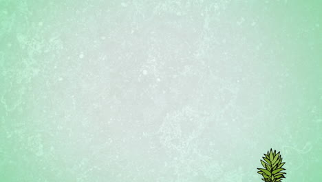 animación de una sola piña flotando sobre un fondo verde