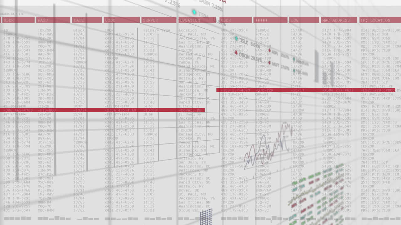 Animation of data processing over white background