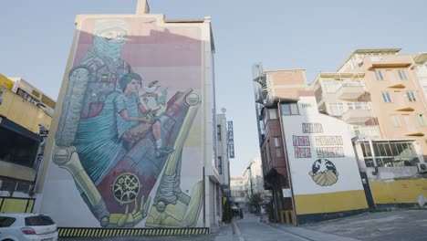 street art mural on building facade