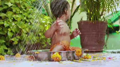 cute-toddler-baby-boy-bathing-in-decorated-bathtub-at-outdoor-from-unique-perspective