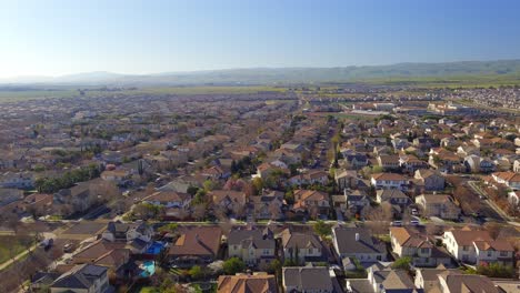 aerial view of houses in the community in san joaquin county