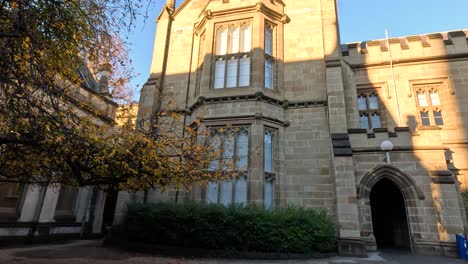 historic building with trees and sunlight