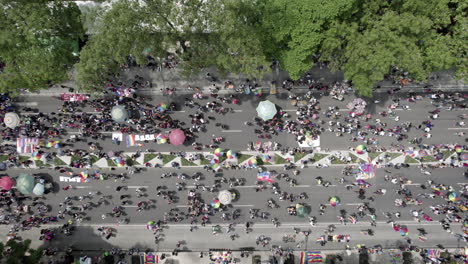 drone aéreo disparó sobre el paseo de la reforma en el desfile del orgullo en la ciudad de méxico