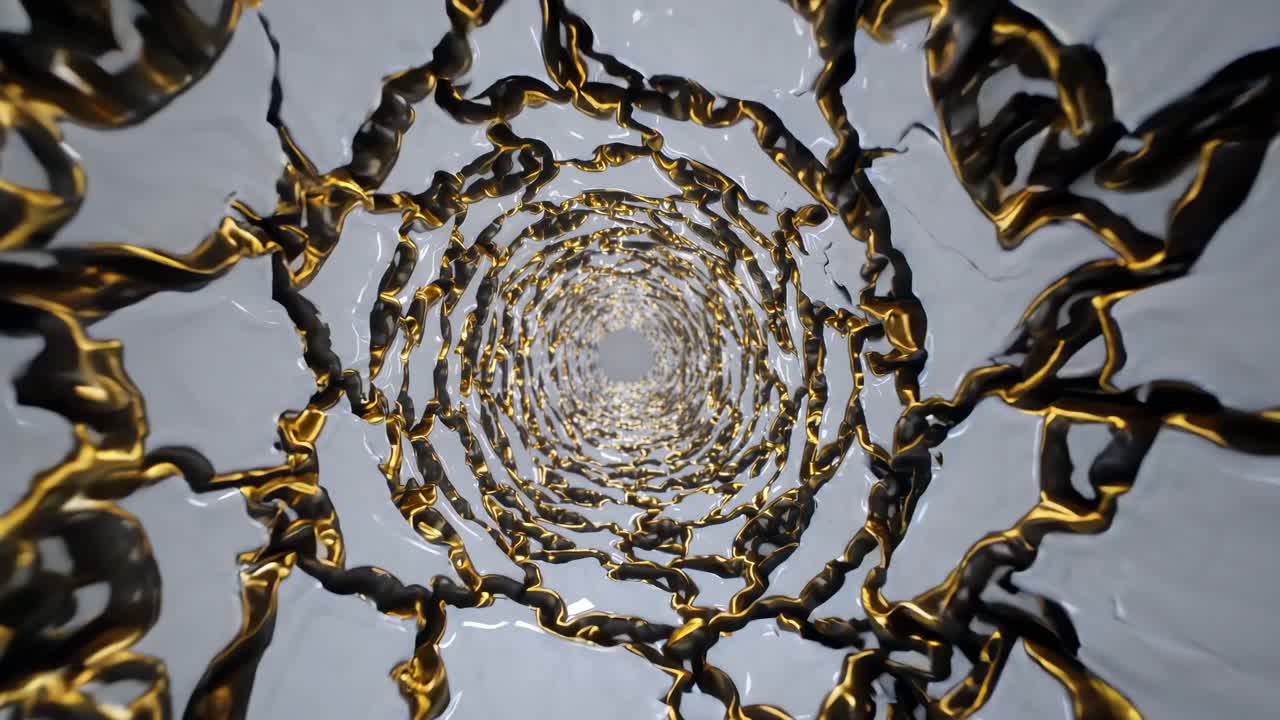 Abstract golden spiral with metallic reflections