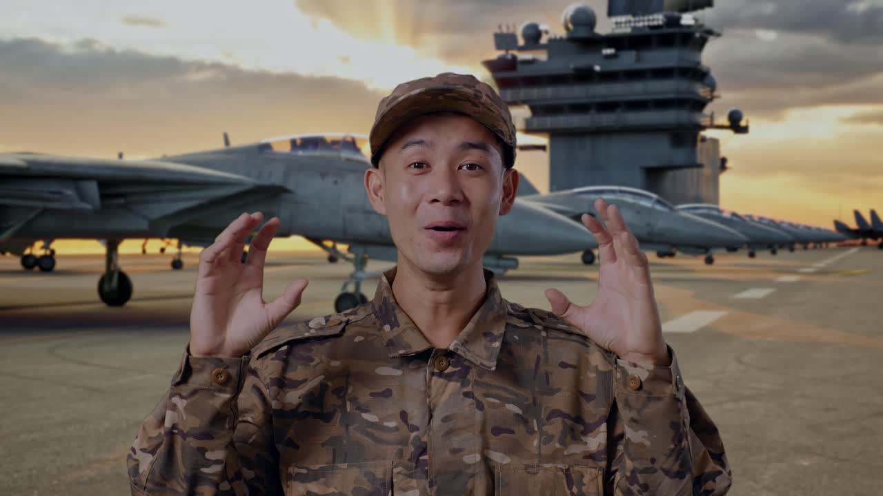 Military Personnel on Aircraft Carrier Deck