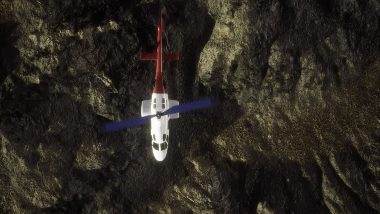 Elicottero equipaggiato per operazioni di salvataggio su terreni rocciosi