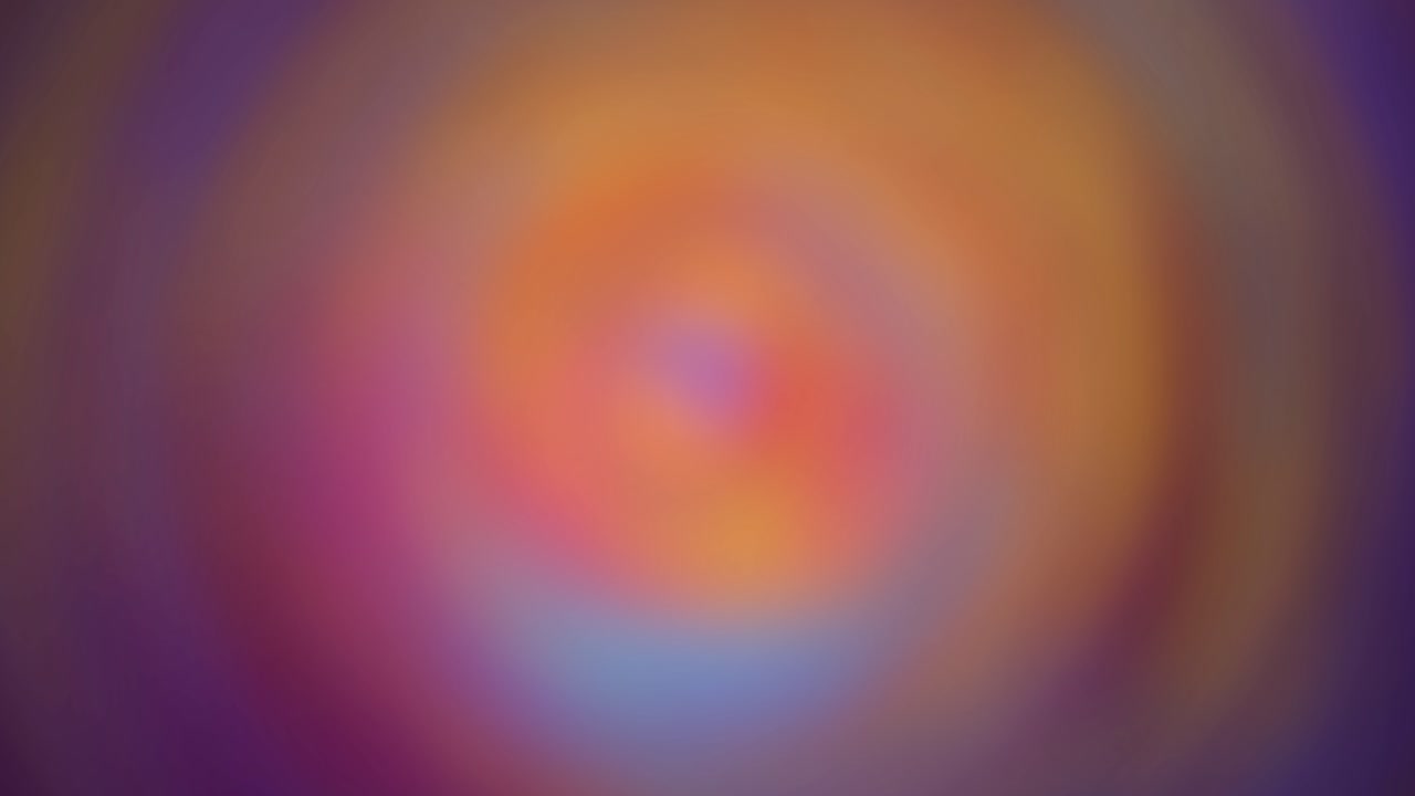 Hypnotic Twirling Vortex with Blurred Orange and Purple Swirls - Psychedelic Whirlpool Effect in a Seamless Loop - Dynamic Radial Motion of Rotating Light Waves