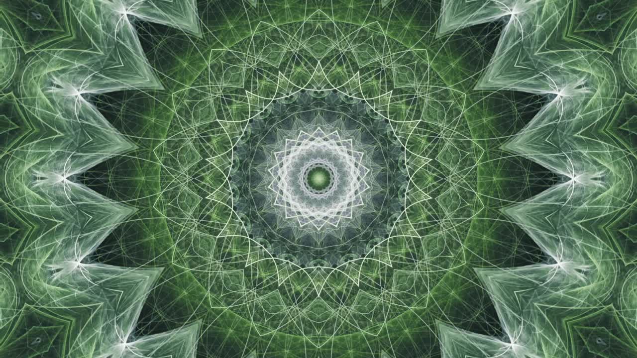 fractal supernova mandala que irradia ondas de rayos de energía desde su complejo núcleo geométrico interior en bucle