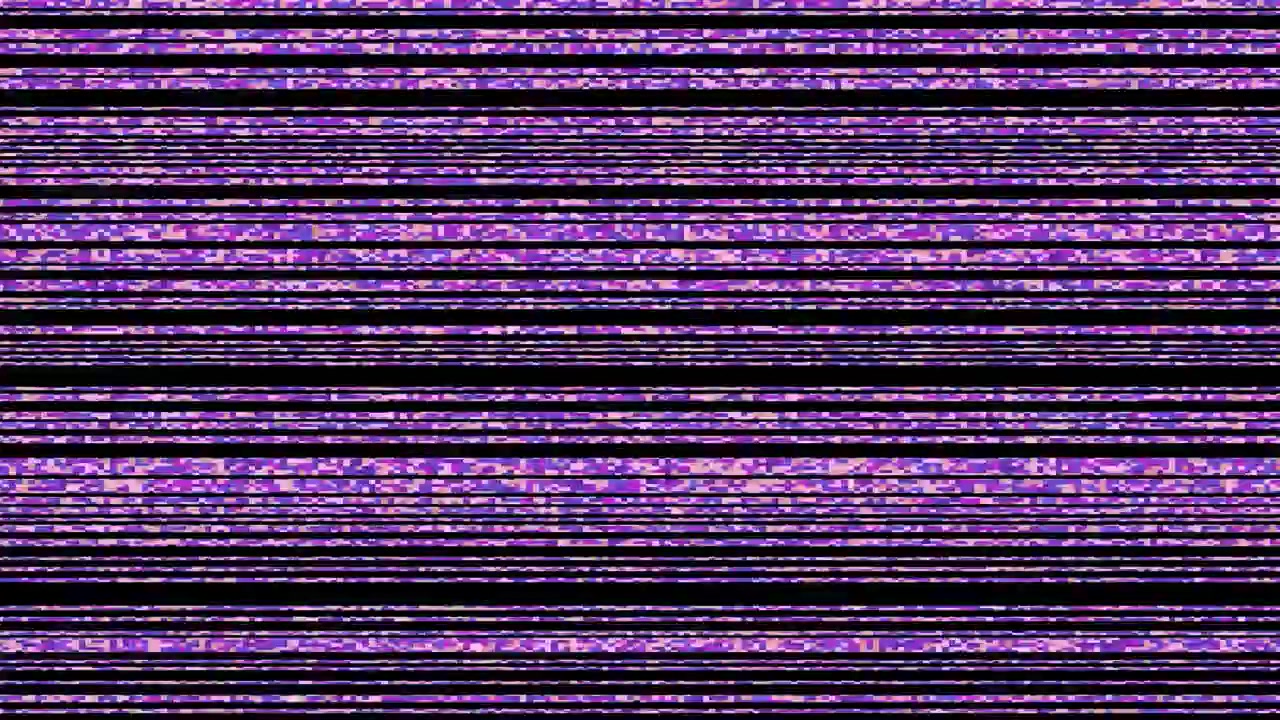 Digital Glitch Effect with Purple and Black Horizontal Lines
