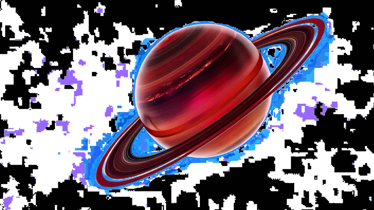 Vibrant abstract red planet illustration animation isolated asset, transparent 4K video, alpha